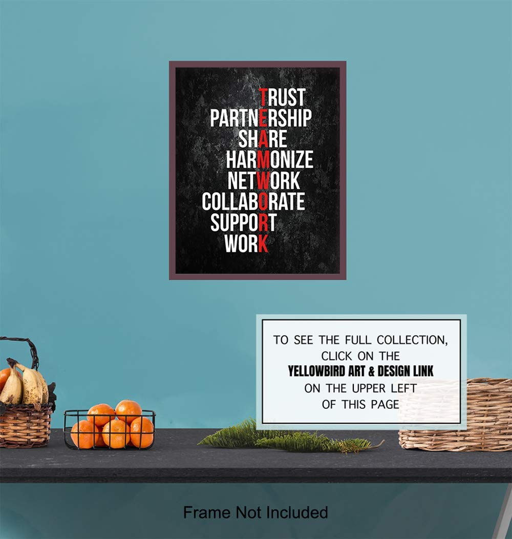 Motivational Office Wall Art Decor - 8x10 Decoration for Business, Home, Apartment - Great Inspirational Gift for Entrepreneur, Executive, Manager, Team Leader - Unframed Poster Picture