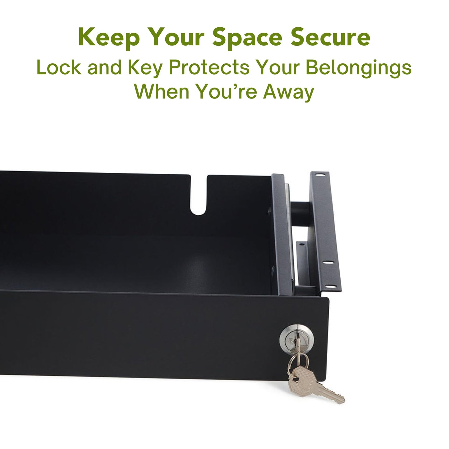 PERFECT POSTURE Max Under Desk Storage Drawer – Large Desk Drawer with Lock for Regular & Sit-Stand Standing Desks, Black (26.7” x 13”)