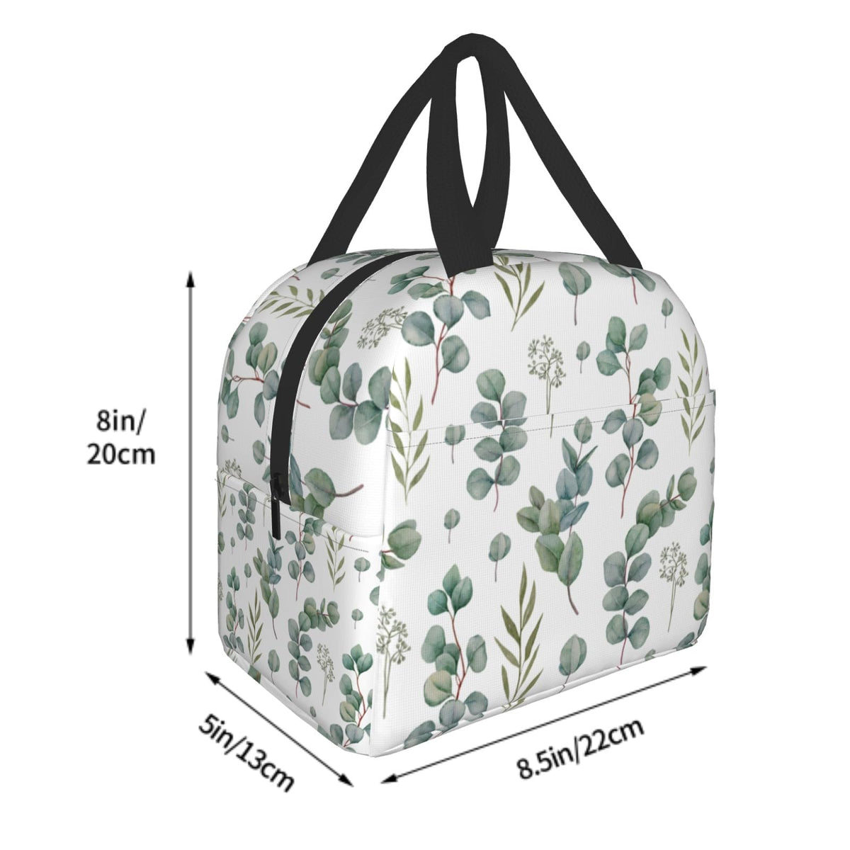 Giwawa Eucalyptus Leaves Lunch Bag Green Leaf Insulated Durable Handbag Portable Cooler Organizer Lunch Box for Work Office Travel Picnic