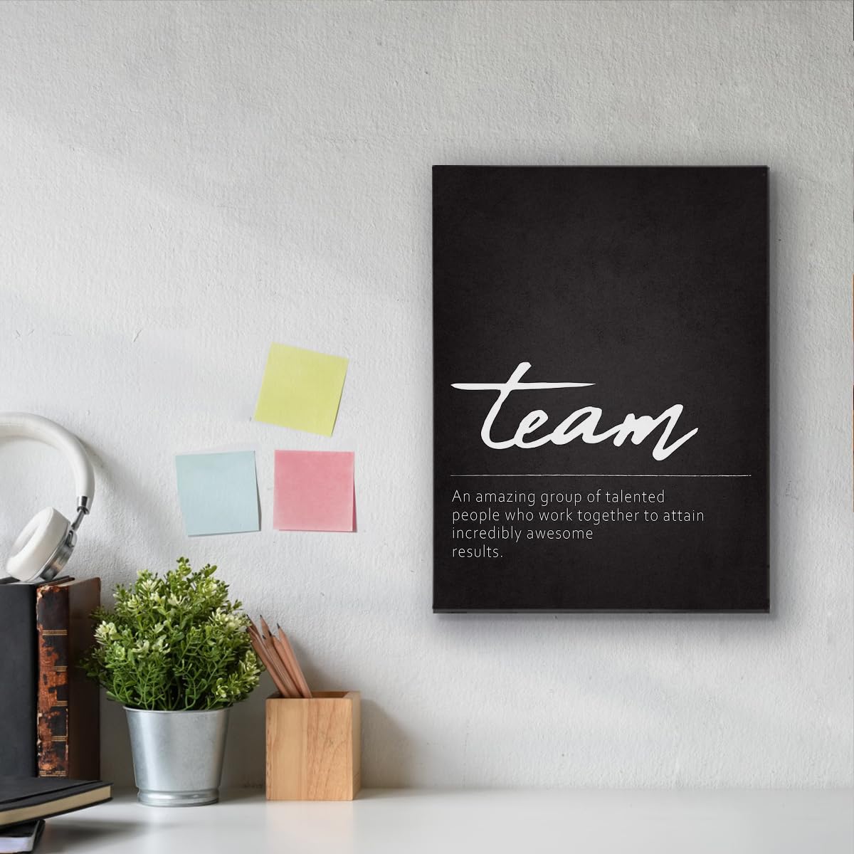BIWSHA Team Definition Wall Art, Teamwork Gifts for Employees & Coworkers, Inspirational Wall Print, Positive Canvas Art 11x14Inch