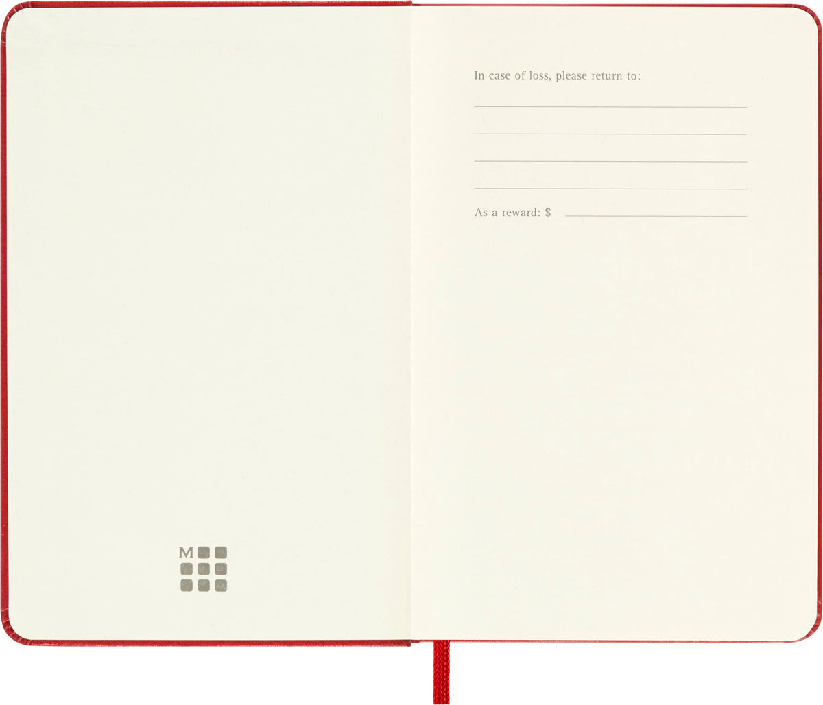 Moleskine Classic Notebook, Hard Cover, Pocket (3.5" x 5.5") Plain/Blank, Scarlet Red, 192 Pages
