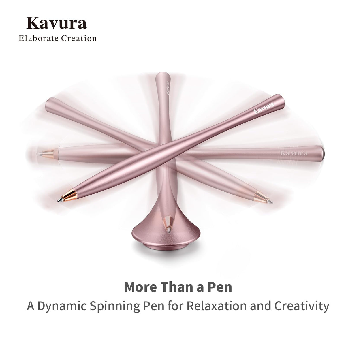 Kavura Pink Metal Gravity Spinner Pen for Women – Aesthetic Balanced Desk Pen with Smooth Rotating Design – Stress Relief Writing Tool with Japanese Precision Finish – Elegant Gift for Her