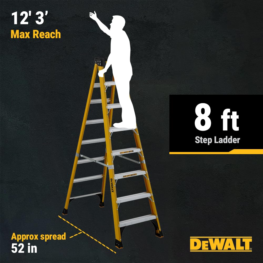 DeWalt Type IAA 375lb Rated FG Stepladder 8' DXL3410-08