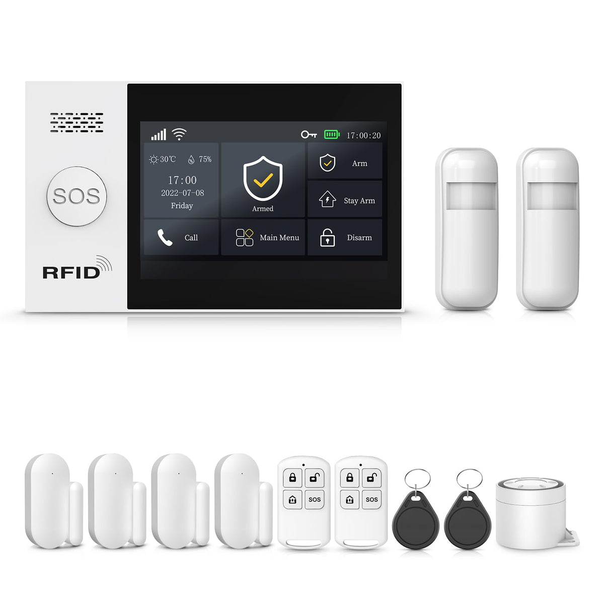 PGST Wireless Home Alarm System,Smart Home Security Systems with 4G SMS/Tuya App Instant Alerts,Motion Detector,Door Alarm Sensors,Alexa Voice Control for Apartment,Office,No Monthly Fee