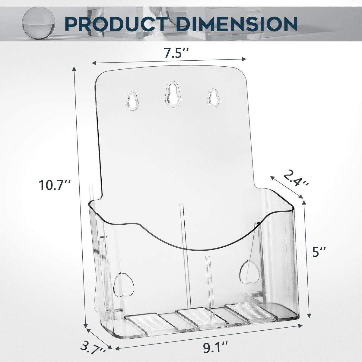 xydstay Acrylic Brochure Holder 8.5x11 Inches Slant Back Design, Clear Display Stand, Plastic Table Stand Sign Holder,Pamphlet Holder Flyer Holder, Acrylic Display Stand,for Office, Home, Store, 2 Pack