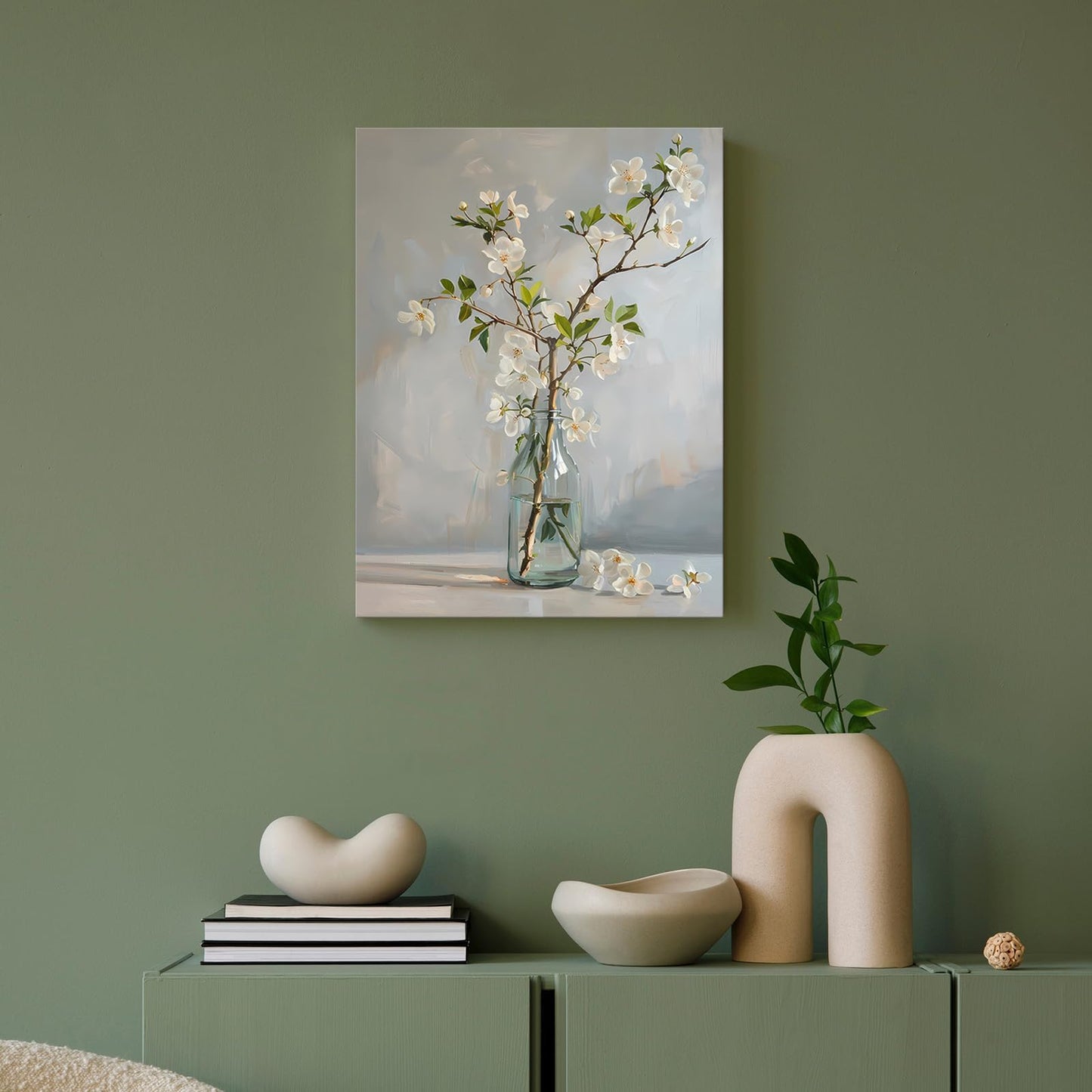 daktenn Wall Art for Bathrooms Art Wall Decor Floral Canvas Wall Art Bathroom Pictures Wall Decor for Bathroom Bedroom Livingroom 12x16 Inches