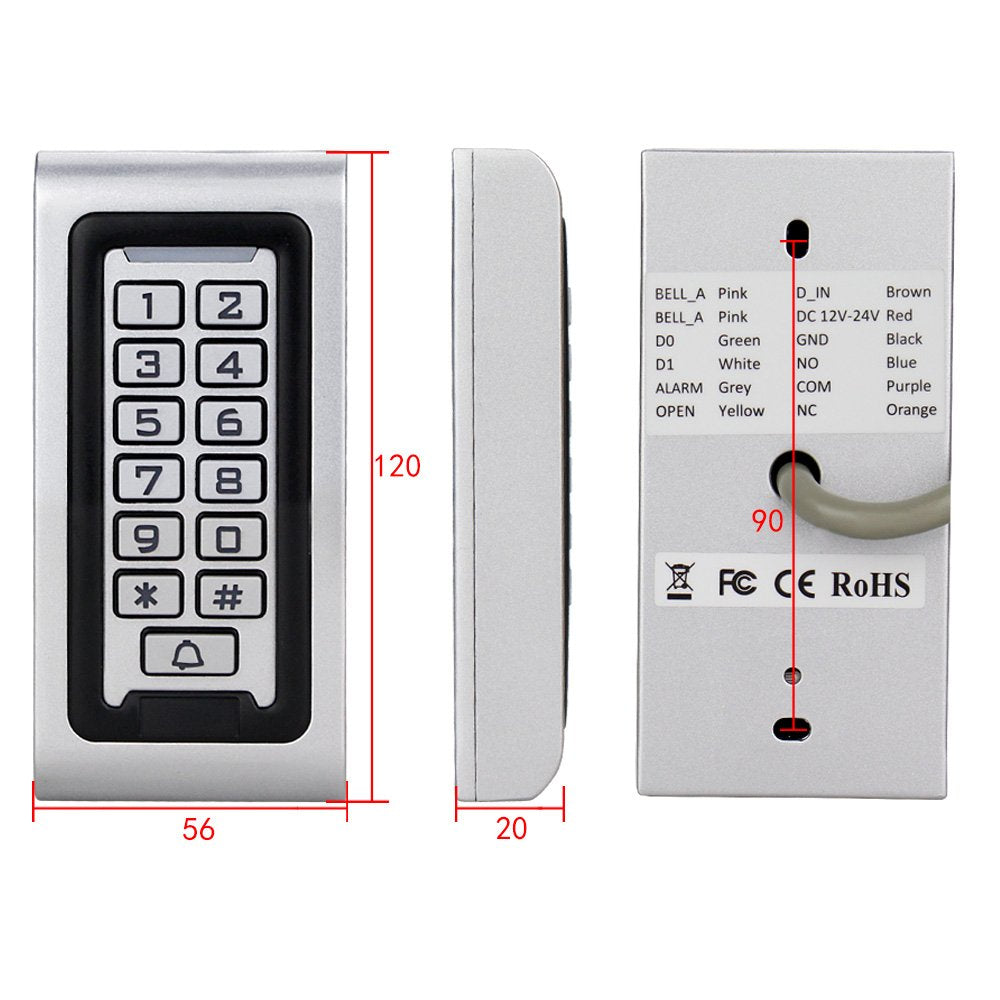 XYBkey Keyboard Door Opener Access Control Waterproof RFID Keychain Smart Door Opener Backlit Keyboard Access Control Keyboard Suitable for Office Villa Apartment Home Doo r