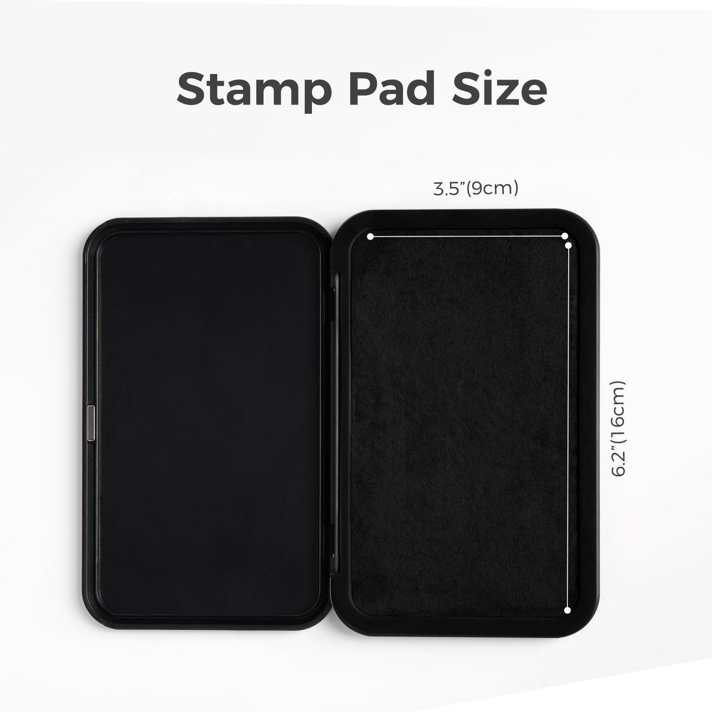 NEO MARK Large Stamp Pad - 3.50"x 6.25", Magnetic Lid, Premium Quality Felt Stamp Pad (Black)