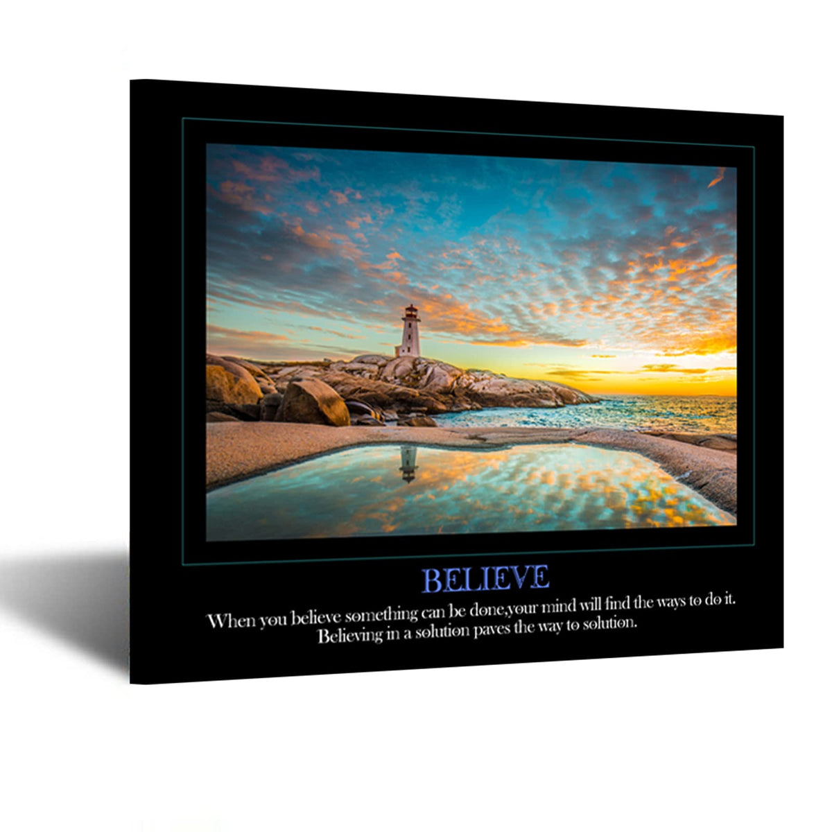 KREATIVE ARTS Believe Canvas Quotes Wall Art Decor Family Decorative Signs Inspirational Motto Canvas Prints Giclee Artwork Inspiration Painting Gift for Classroom Study Room Office Decor (Believe)