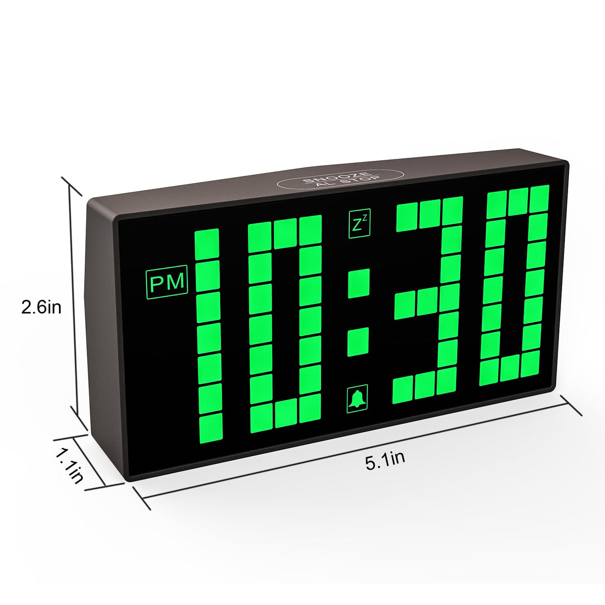 KWANWA Auto-Dimming Digital Alarm Clock with Weekend Mode & Battery Backup, 12/24H DST, Small LED Clock for Bedroom, Desk, Nightstand, Kids, Seniors