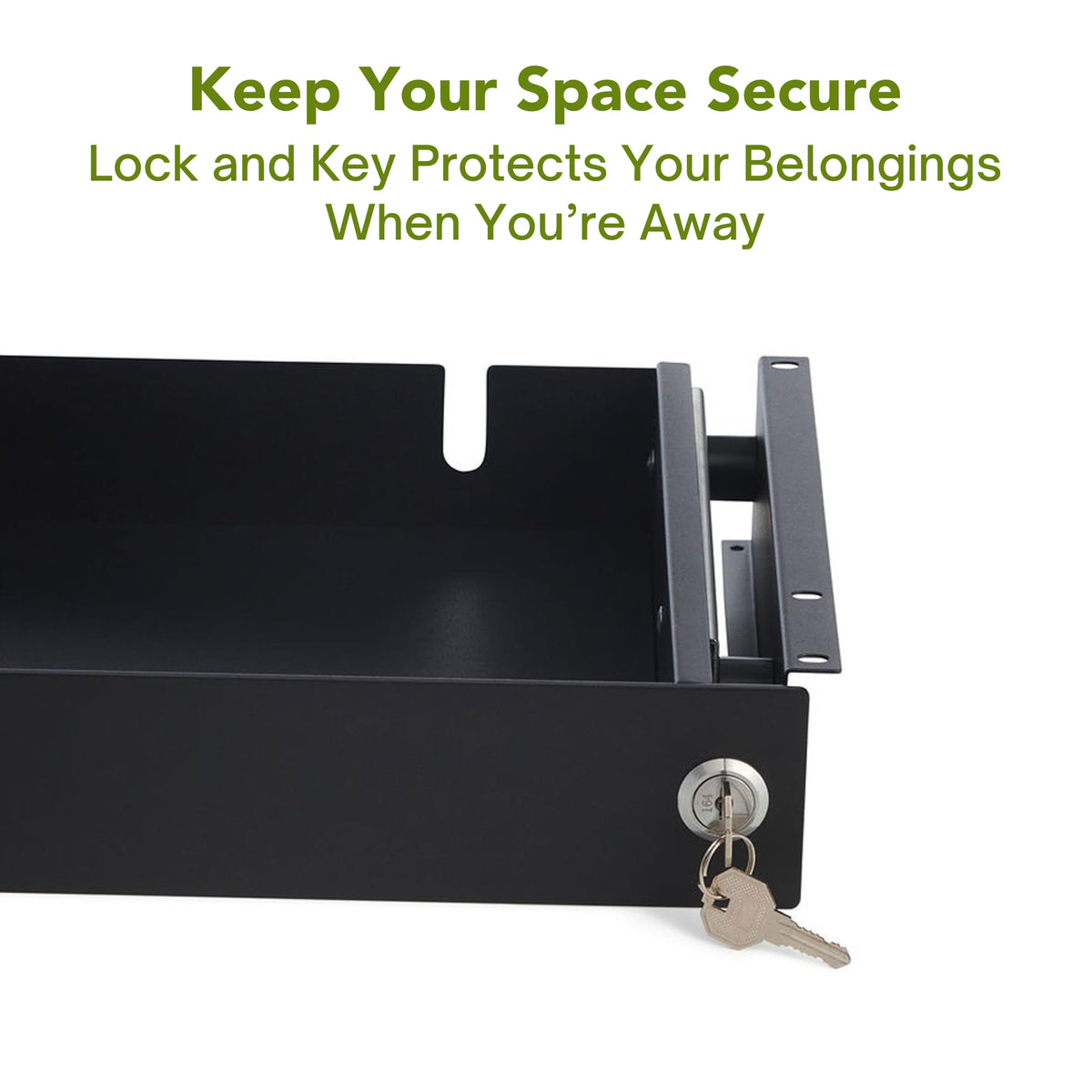 PERFECT POSTURE Max Under Desk Storage Drawer – Large Desk Drawer with Lock for Regular & Sit-Stand Standing Desks, Black (19.3" x 10")