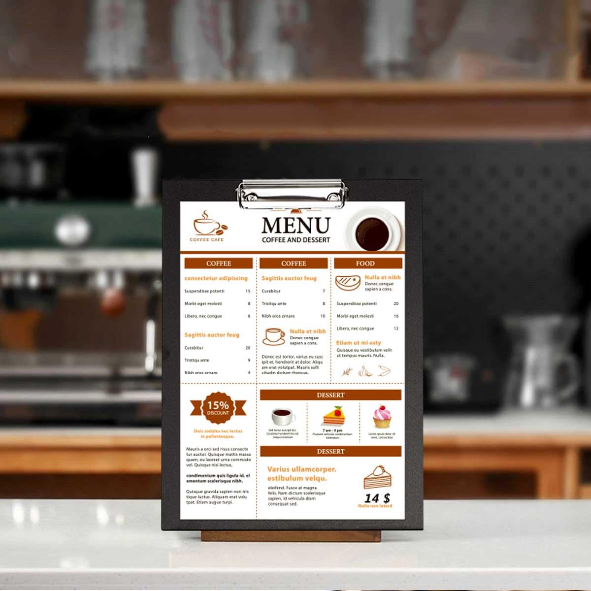 LZMS 4 Packs 9" x 12 1/2" Black Wood Color Clipboards, Menu Holder, Check Presenter with Clips - Suitable for Presenting Menus, Wine Lists and Daily Specials