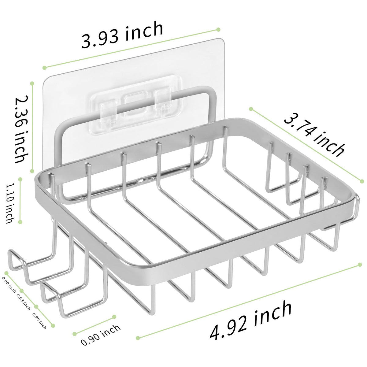 Carrie Joe Soap Dish Holder, No Drilling, 304 Rustproof Stainless Steel, Wall Mounted Soap Holder Soap Tray Bar Soap Sponge Holder for Bathroom & Kitchen