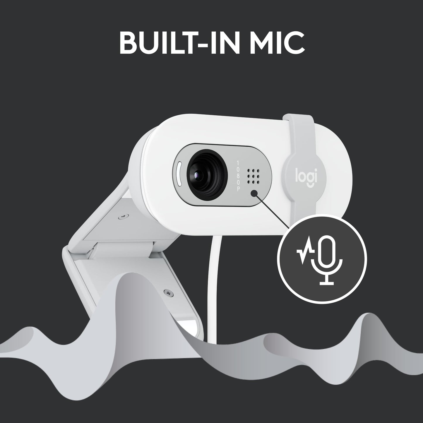 Logitech Brio 100 Full HD 1080p Webcam for Meetings, Streaming, Desktop, Laptop, PC - Built-in Mic, Shutter, Works with Zoom, Microsoft Teams, Nintendo Switch 2’s new GameChat Mode-Off -White