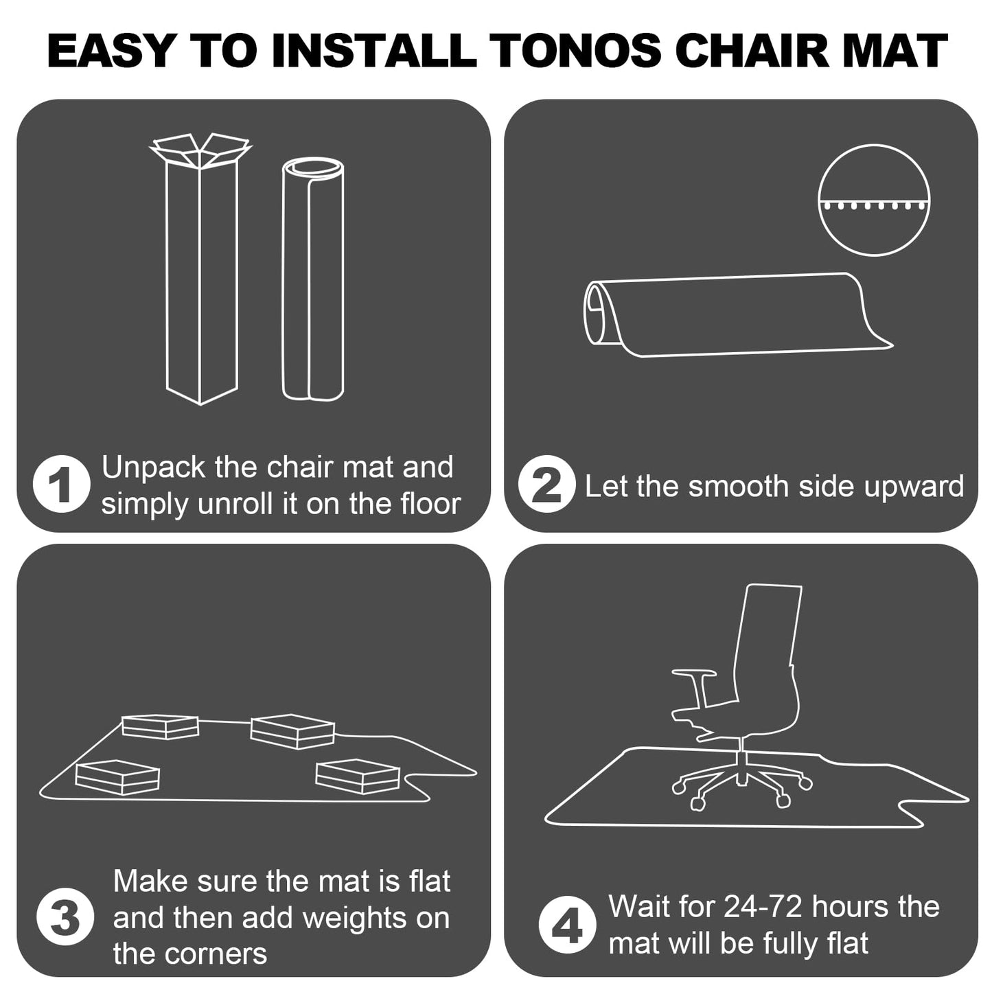 Chair Mat for Carpet- Low Pile (1/4" Thick) Carpet Protector for Office Gaming Computer Desk Chair. Heavy Duty Desk Chair Mat for Carpeted Floors, Semi Transparent