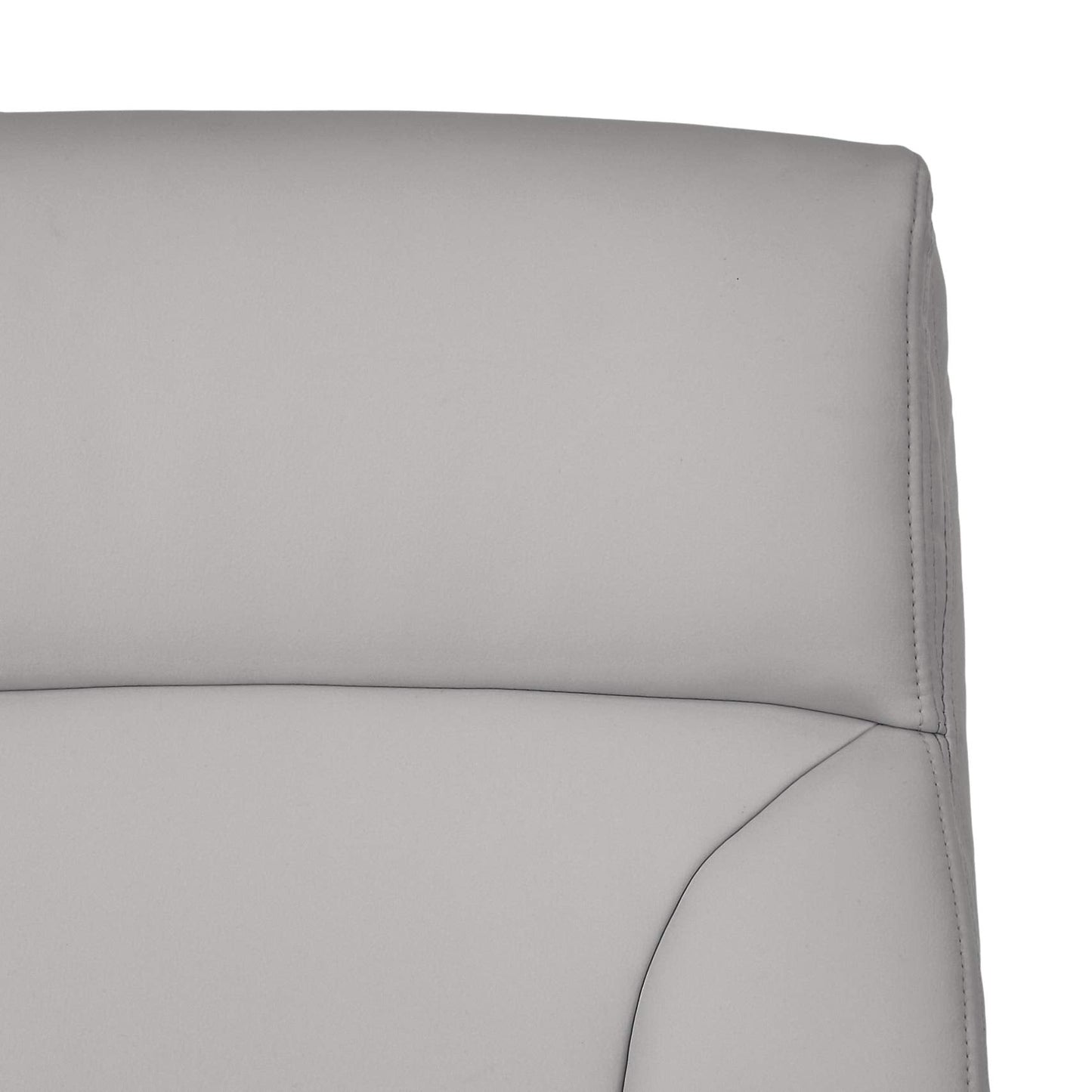 Amazon Basics Executive Desk Chair with Easy Assembly, Adjustable Height, 275lb Capacity, Wide Oversized Cushion, 29.13"D x 25.2"W x 43.11"H, Grey Bonded Leather