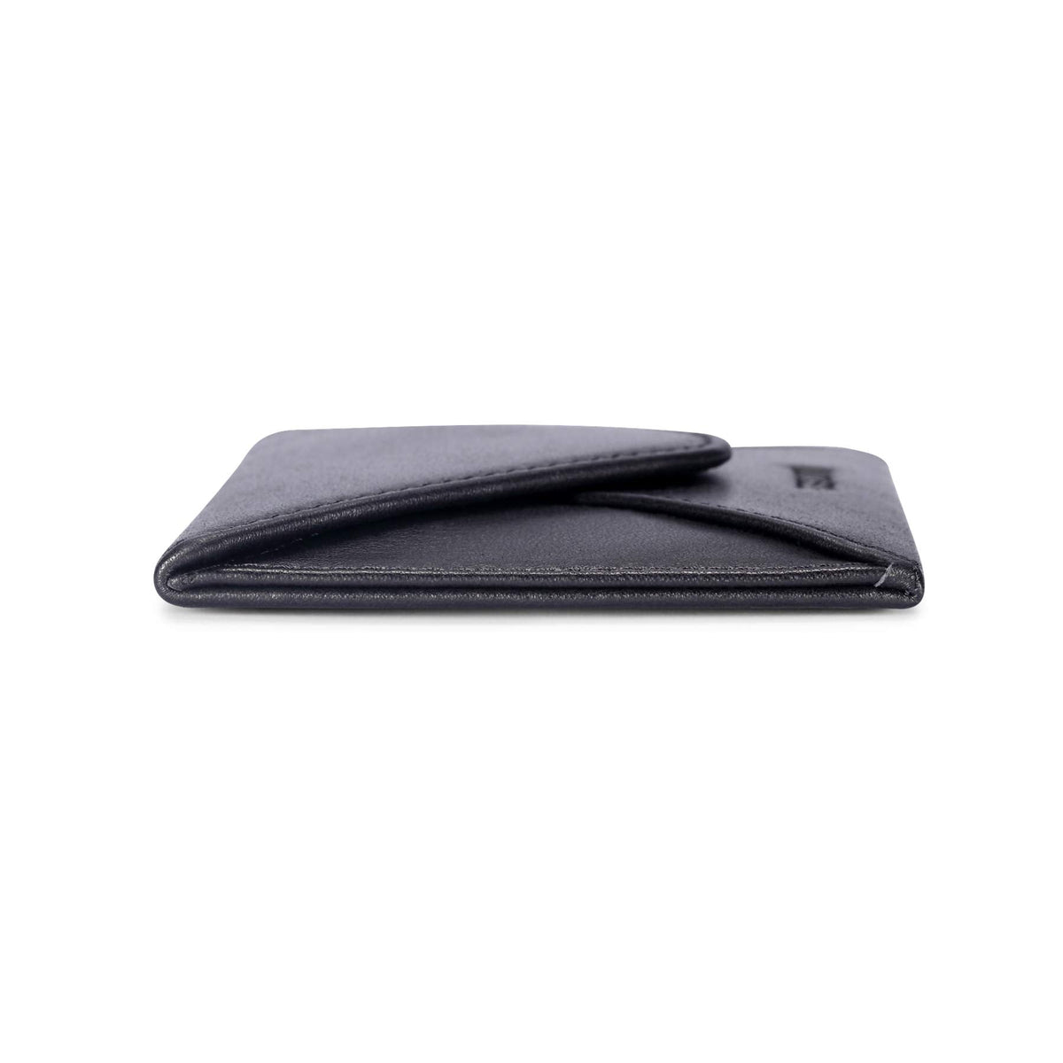HISCOW Envelope Business Card Case with Magnet Closure - Italian Calfskin (Black)
