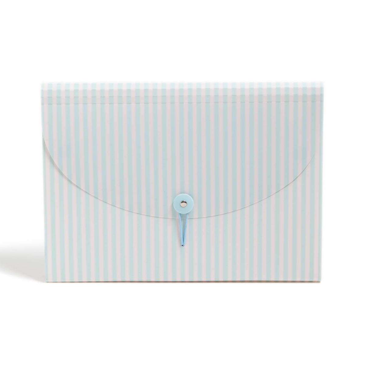 U Brands 13 Pocket Poly Expandable File, 13" x 9.65" x 1.5", Muted Prep Blue Stripes, Letter Size