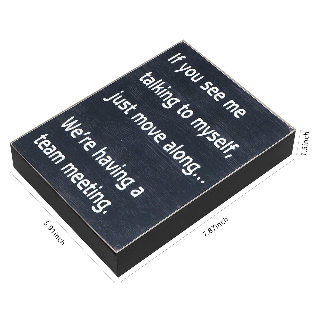 Esur Funny Office Desk Decor Wood Box Sign - Home Office Decorations Supplies for Women - Cute Cubicle Desk Accessories