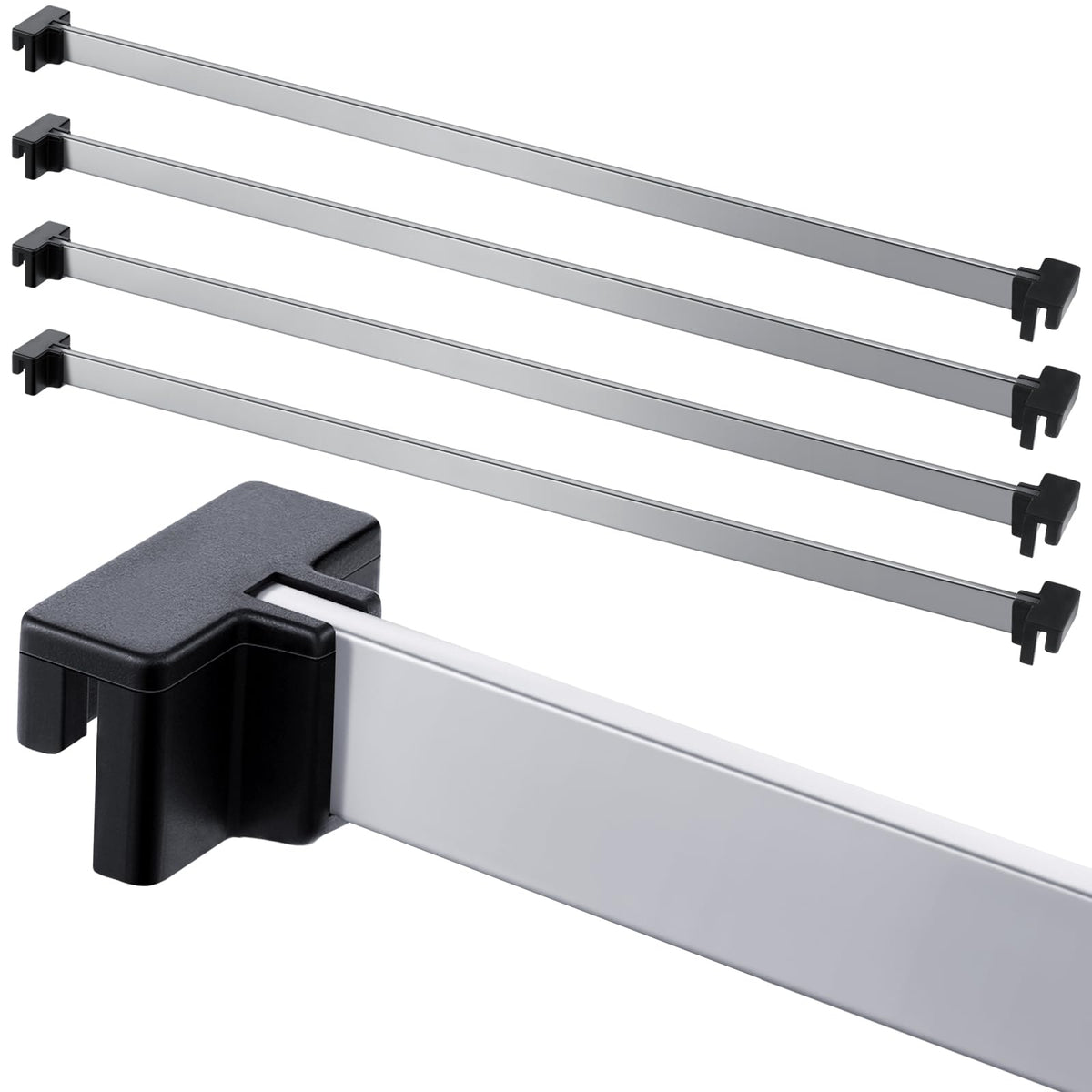Epakh 8 Pieces Metal Hanging Divider Rail Clip File 4 Pieces File Cabinet Rails for Hanging Folder Frame for Storage