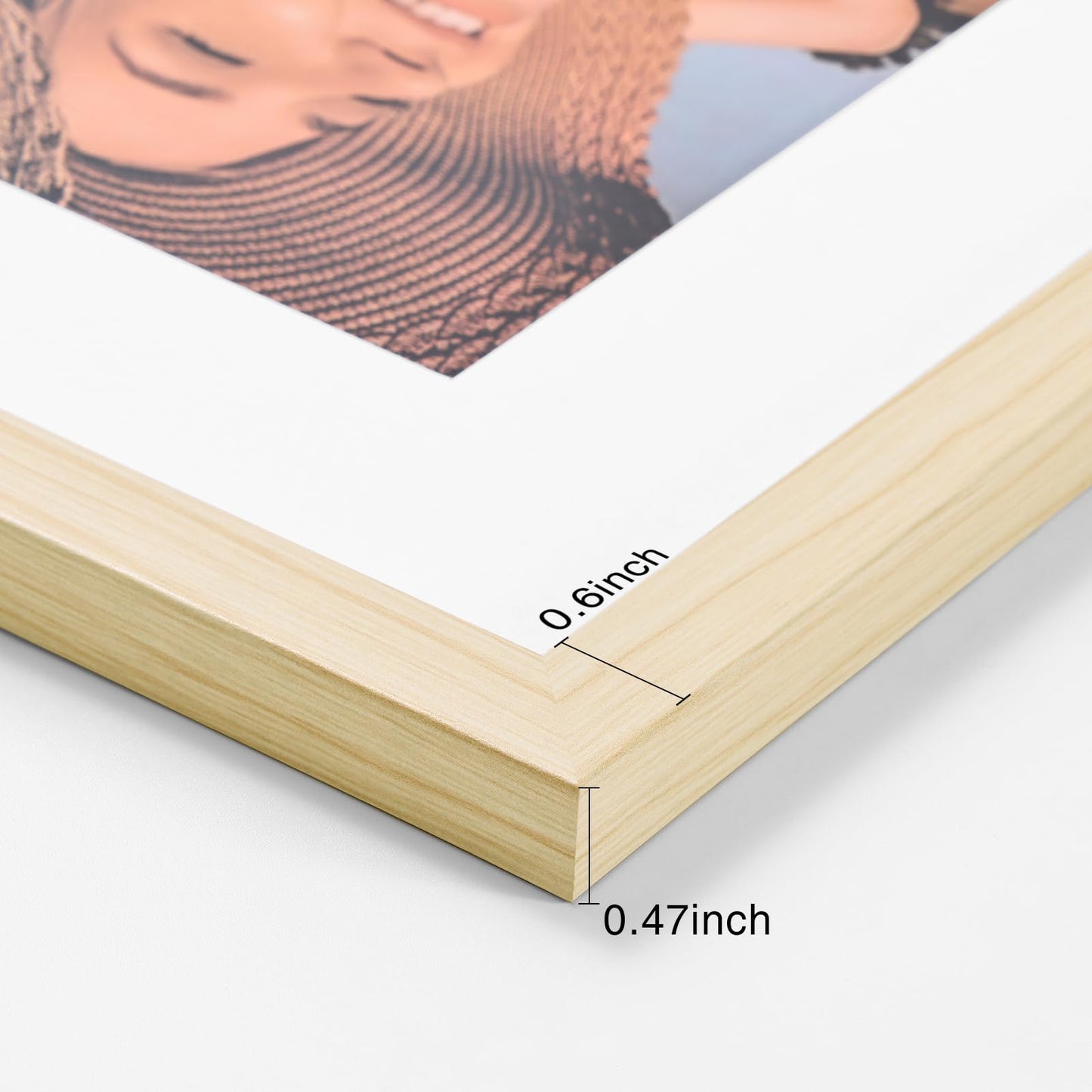 Vittanly 11x14 Picture Frame Set of 4, Display Pictures 8x10 with Mat or 11x14 without Mat, Engineered Wood with Shatter Resistant Plexiglass, Photo Frames for Wall or Tabletop Display, Natural Wood