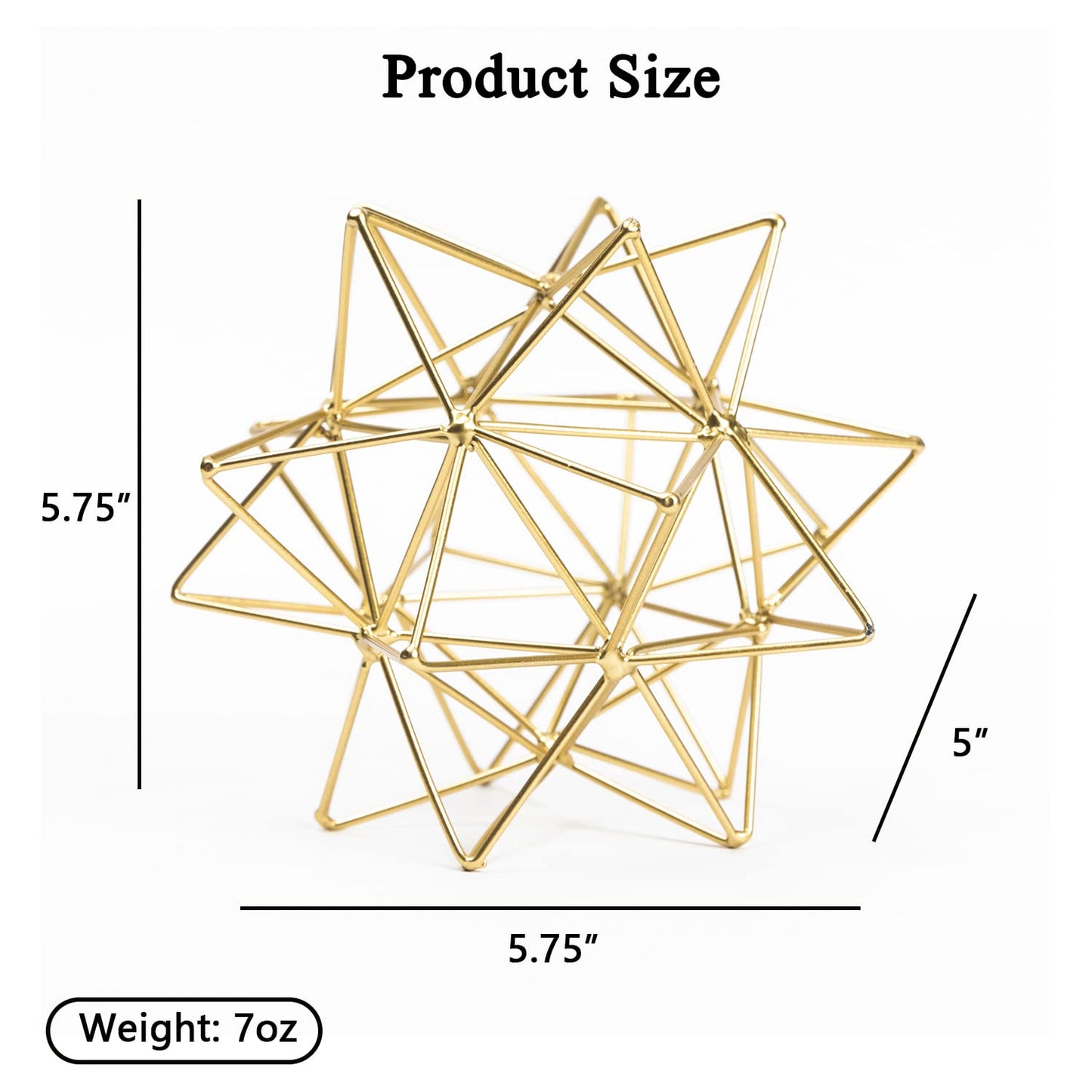 YiLifebes Metal Geometric Table Top Decor, 3D Metal Geometric Sculpture, Gold Abstract Sculpture for Home Decor, Table Art Decorations for Home, Living Room, Office, Bedroom
