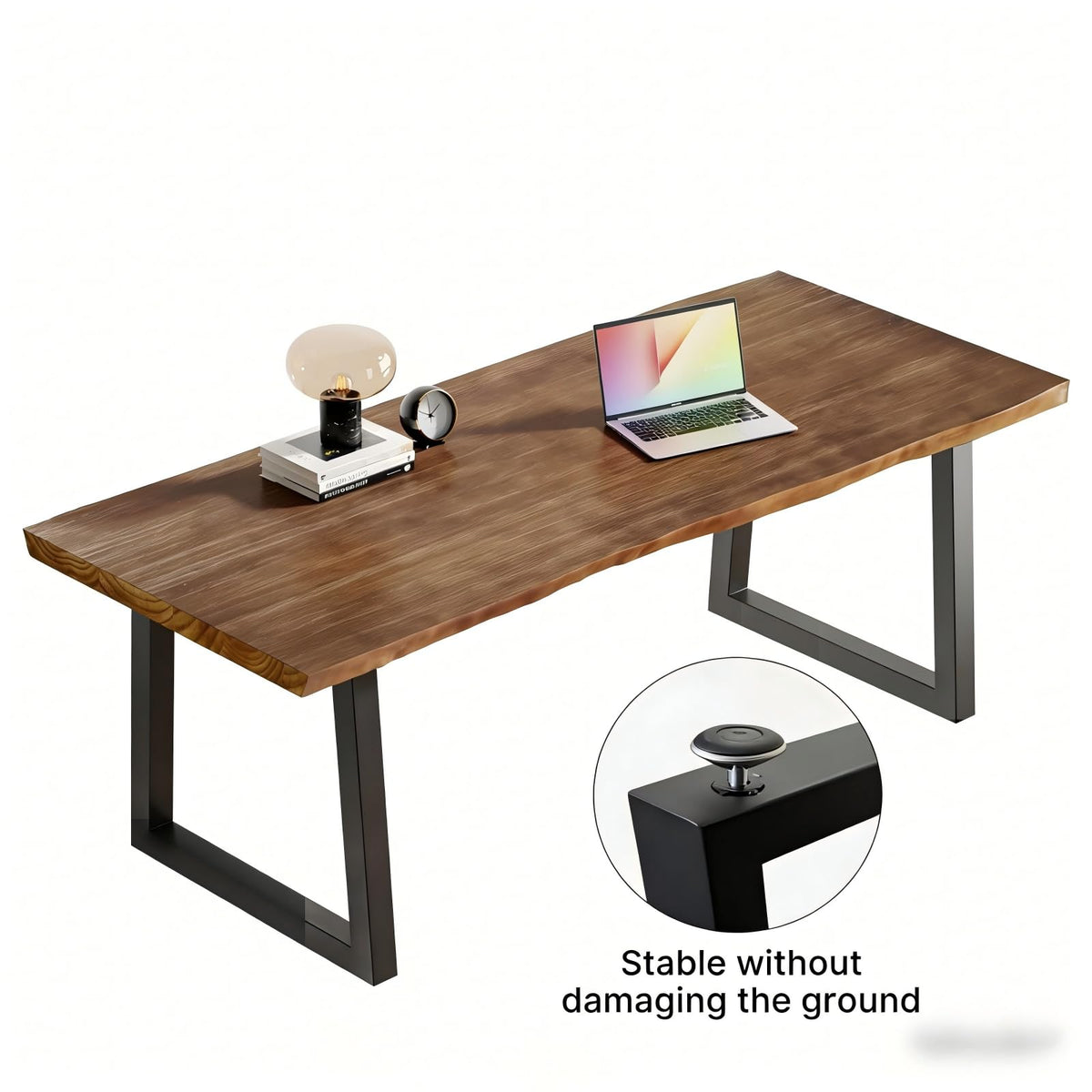 QZYJKJ 55inch Solid Wood Computer Desk Large Office Desk Home Simple Modern Long Desk Study Writing Desk Dining Table for Home Office