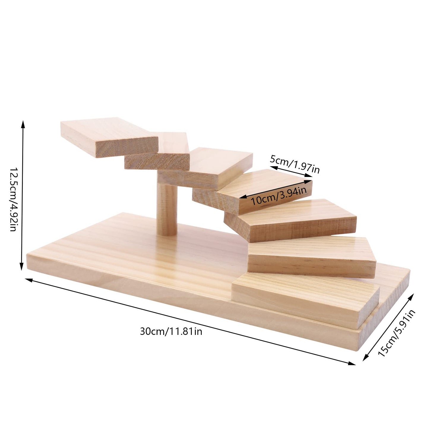 SHATUOA Wood Sushi Plate, Wooden 7-Step Staircase Sushi Rack,Multi-Tier Sushi Serving Display Tray for Snacks Food Sashimi Cuisine