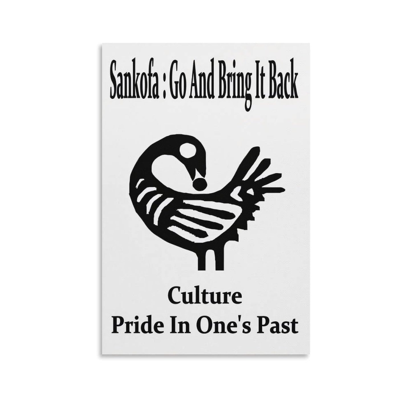 Sankofa Go And Bring It Back Adinkra Symbol Pride In Past Canvas Printing Wall Art Prints Posters Minimalist Scandinavian Wall Decor for Living Room Bedroom Office Classroom 12x18inch(30x45cm)