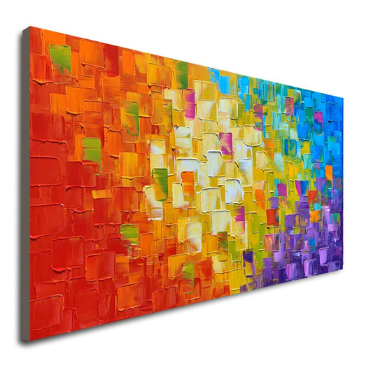 Seekland Art Hand Painted Texture Oil Painting on Canvas Abstract Wall Art Deco Contemporary Artwork Framed Ready to Hang 40x20 inch