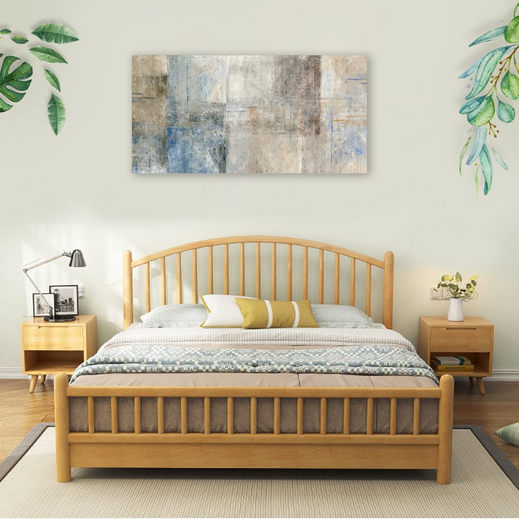 yearainn Large Abstract Canvas Wall Art for Living Room Wall Decor Brown Abstract Canvas Prints Artwork Blue Abstract Canvas Pictures for Bedroom Home Office Wall Decorations Ready to Hang 20" X 40"