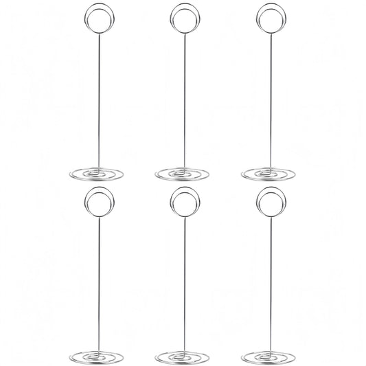 10 Pack 8.75 inch Tall Table Number Holders Place Card Holder Table Picture Holder Wire Photo Holder Clips Picture Memo Note Photo Stand (Silver)