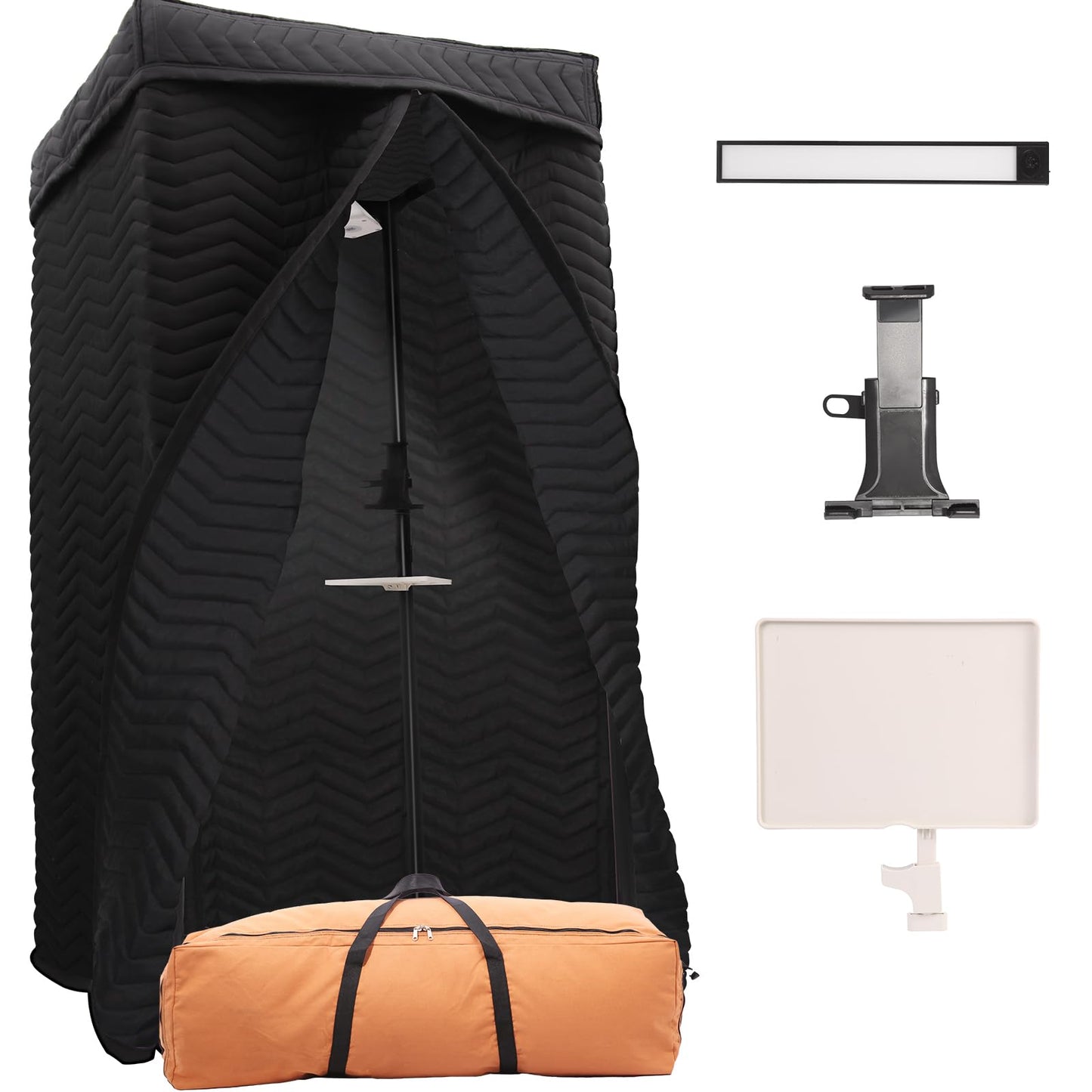 VOCTENT Portable Vocal Booth for Home Studio, Echo-Free Recording Booth for Voice Over, Podcast & Singing, 360° Reverb Isolation with Acoustic Blankets for Studio-Grade Sound