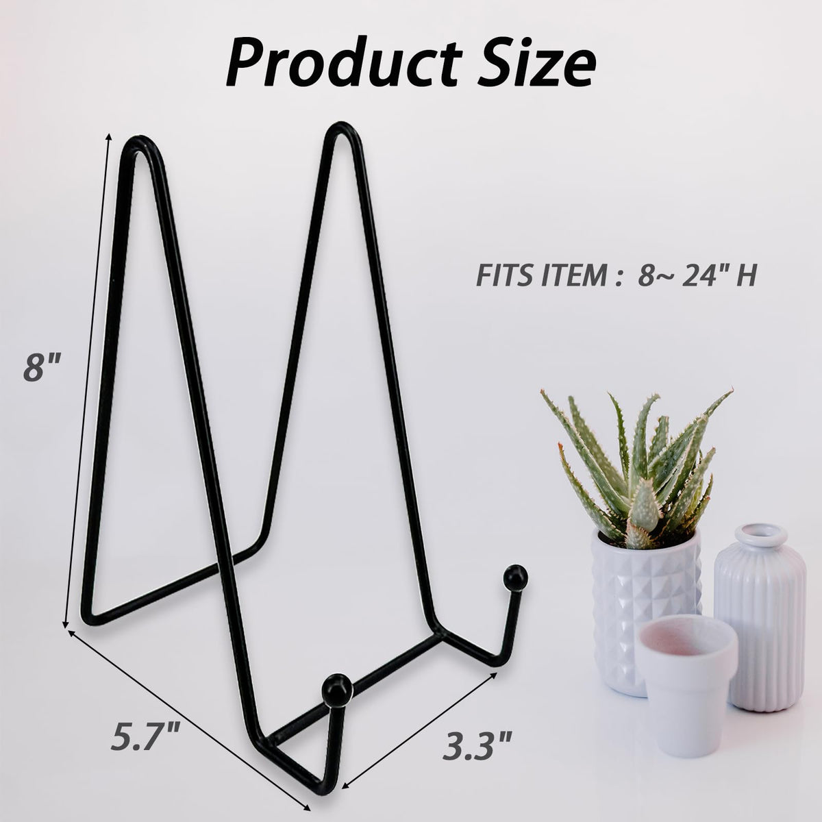 SEUNGCH 10 Pcs Plate Stands for Display,8 Inch Plate Holder Display Stand, Metal Frame Bracket for Book, Picture, Decorative Plate, Photo, and Platter, Desktop Display Shelf, Tabletop Art