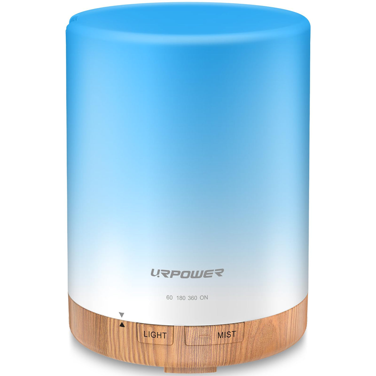 URPOWER 300ml Essential Oil Diffuser Ultrasonic Air Humidifier AUTO Shut Off Aromatherapy Scent Diffuser Night Light 7 Color Changing LED Lights and 4 Timer Settings for Home Office Yoga