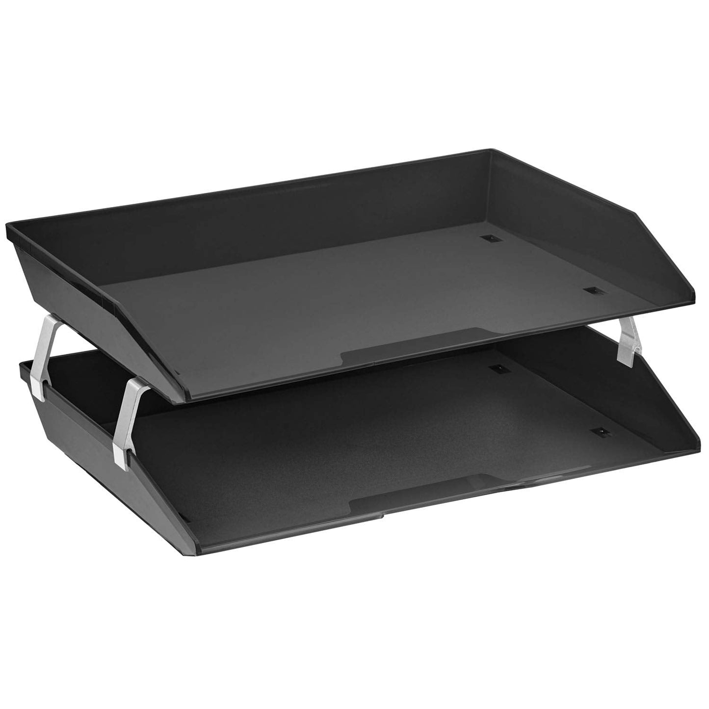 Acrimet Facility 2 Tier Letter Tray, Side Load, Letter Size/A4, Desktop File Organizer, Plastic (Black Color)