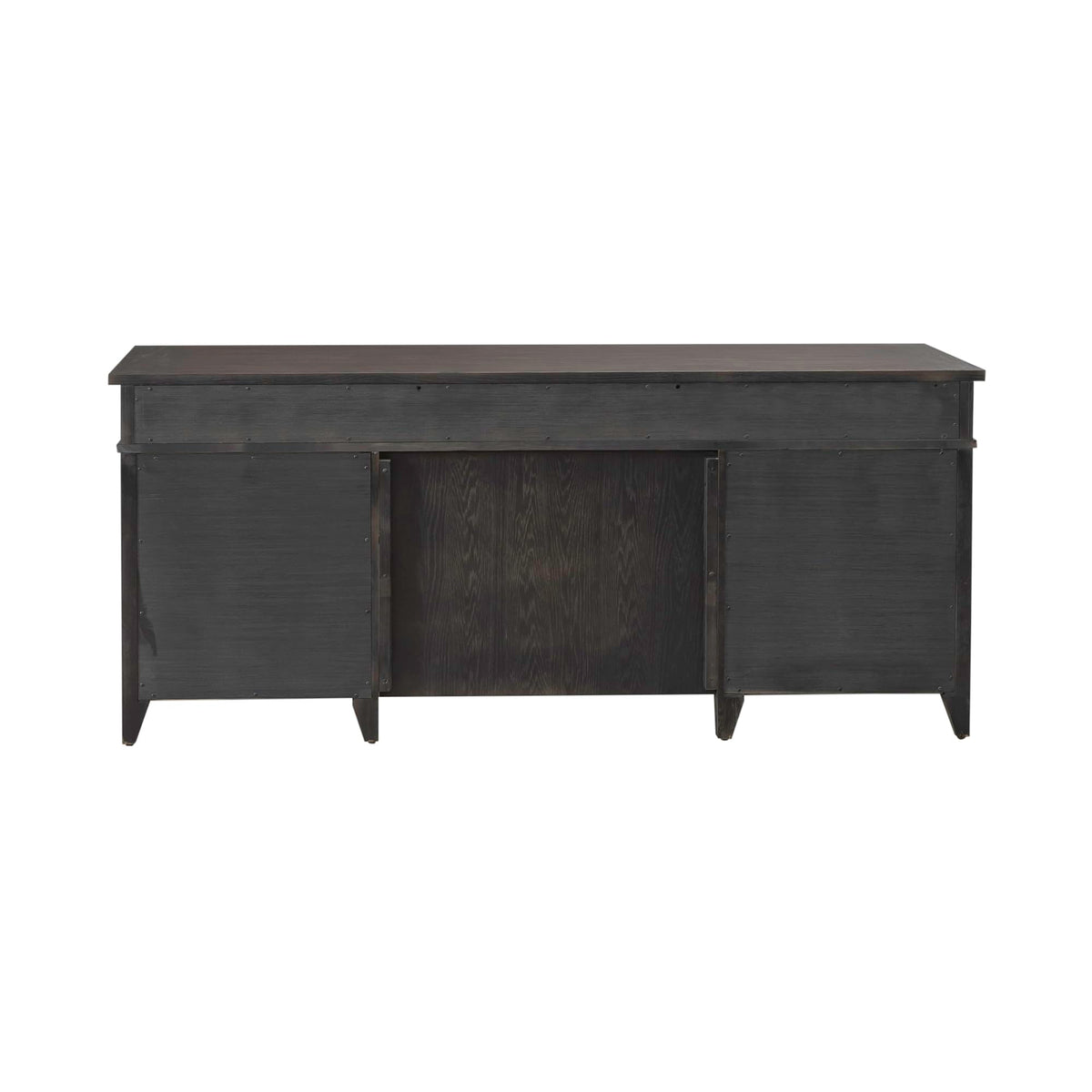Liberty Furniture Paradise Valley Executive Credenza Desk with Locking File Drawers Traditional Home Office - Saddle Brown Oak Wood