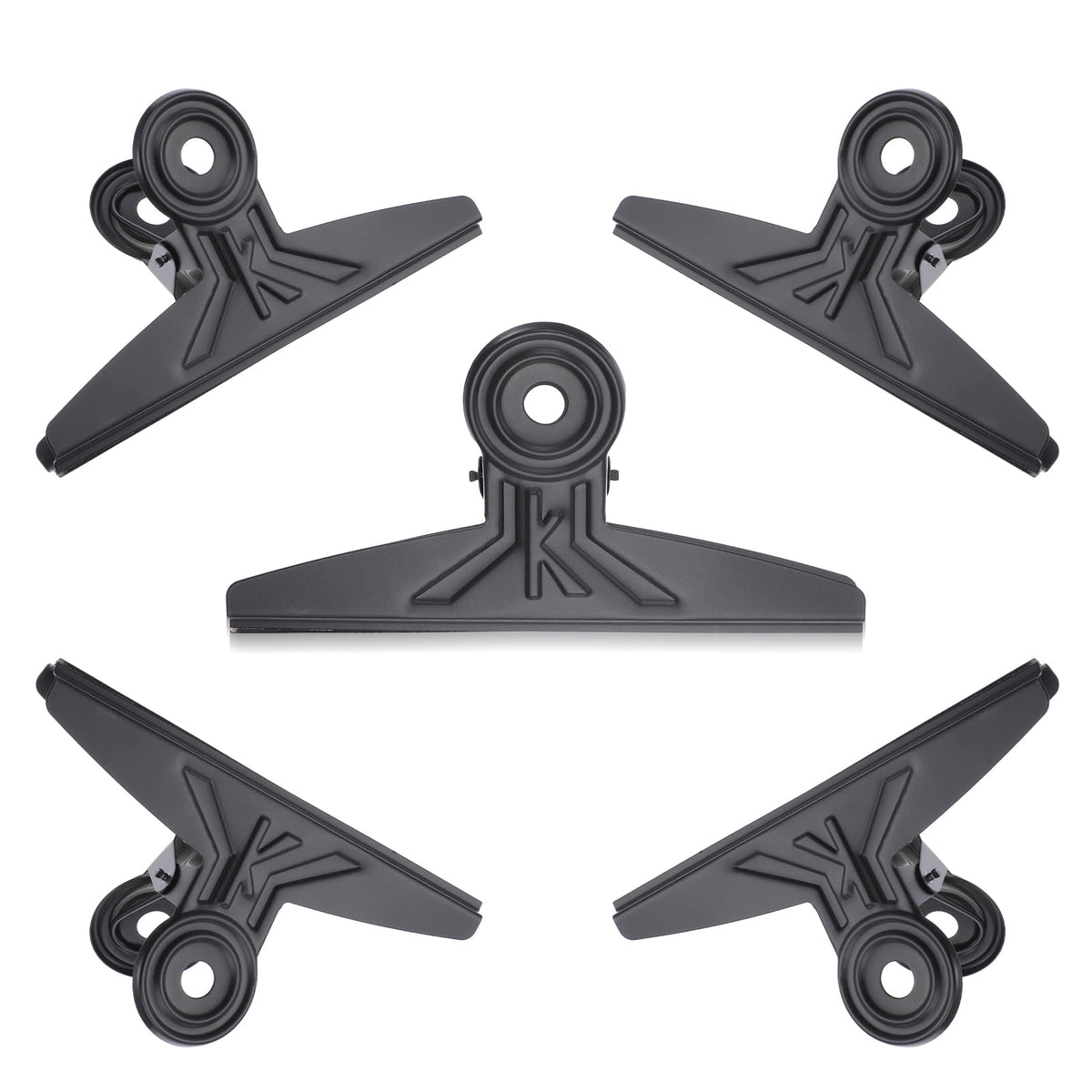 Extra Large Bulldog Clips, 5 Pack Metal Binder Clips Jumbo 7.9 Inches, Paper Clip Clamps for Chips and Other Food Bags, Papers, Drawings, Crafts, Photos at Home & Office & School (Black)