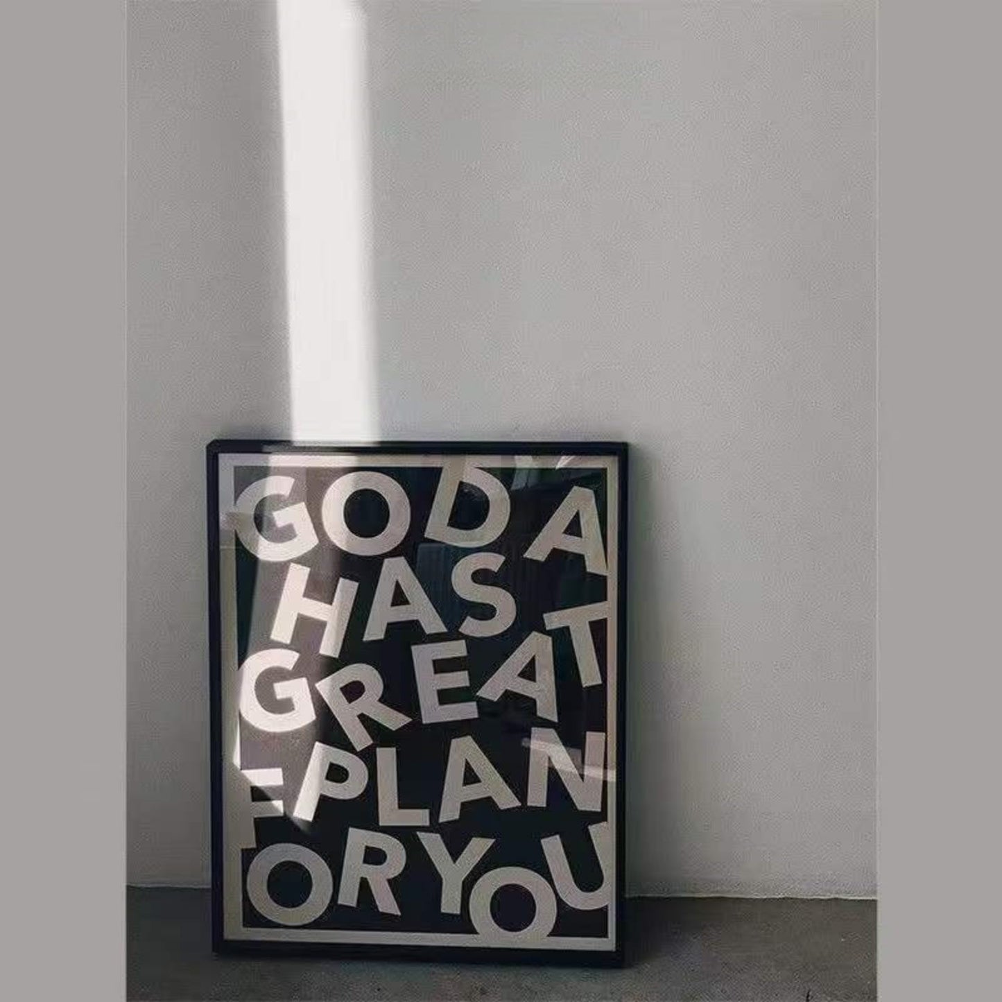 Inspirational wall Art Deco poster painting for office, bedroom, classroom, black and white geometric wall picture， 12X15.5inch, ready to hang wall painting for living room Christian Gifts, gift of christ