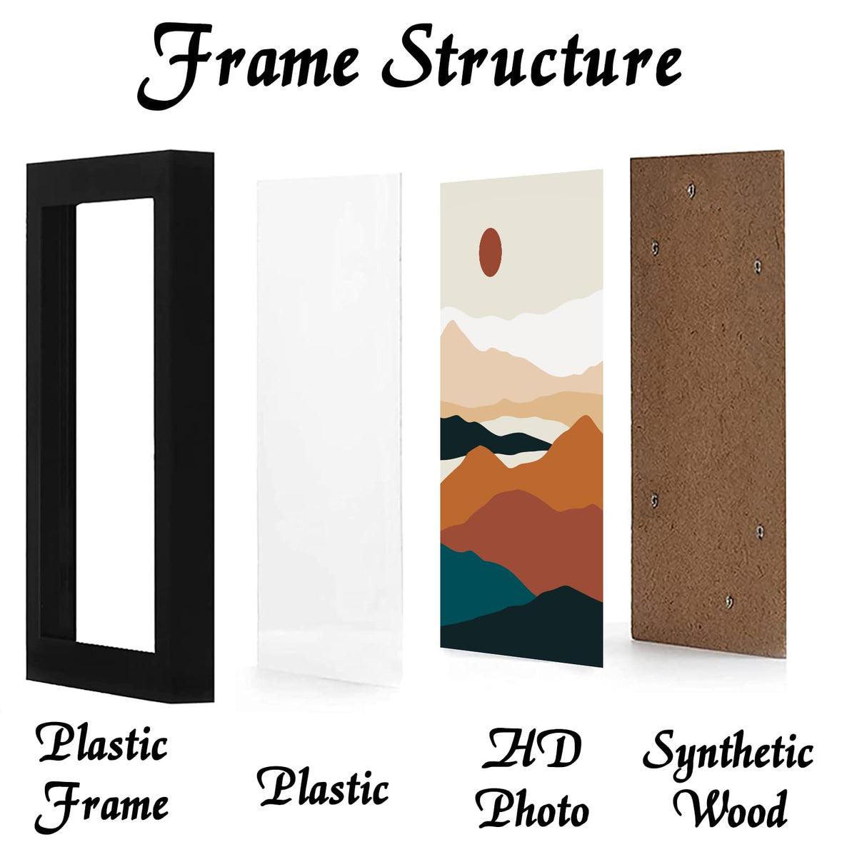ijuerybai Black 16x24 Picture Frame Set of 3, High Transparent Frame for 16 By 24 Photo Collage Canvas Poster Size Wall Mount and Tabletop Horizontally Vertically (Black, 16 x 24 inches)