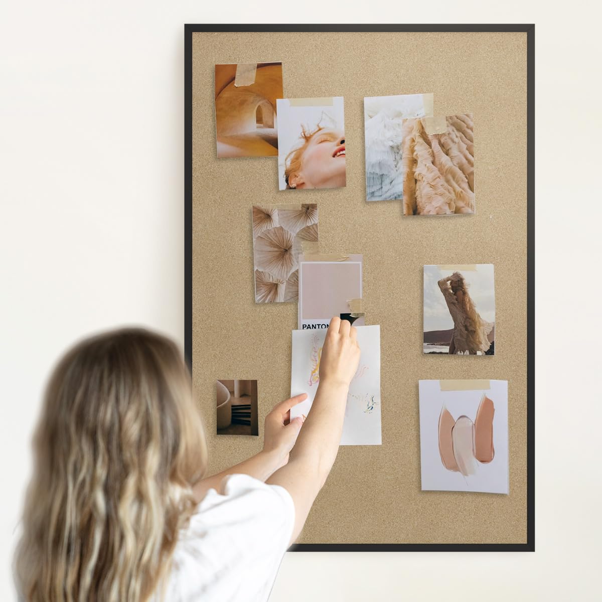INNOVART Extra Large Cork Bulletin Board 72" X 48" with 40 Push Pins, Corkboard with Natural Wood Frame, Notice Board for Wall, Wall Mount Framed Pin Board for Home, Office, School