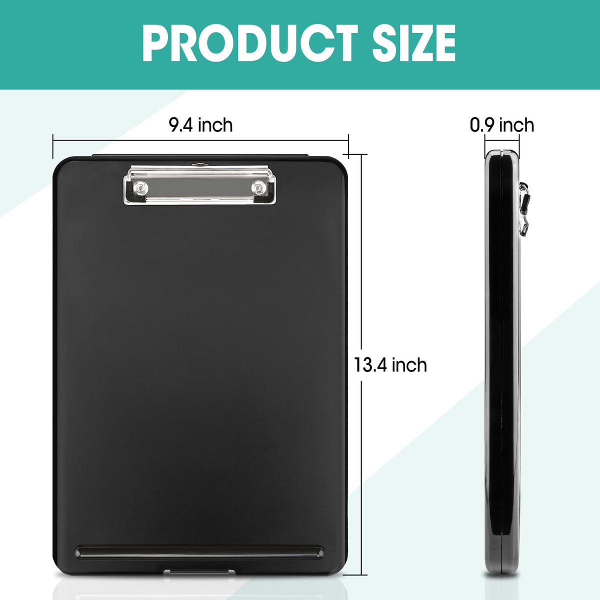 7 Pack Clipboard with Storage, High Capacity Storage Clipboard 8.5 x 11 with Pen Holder, Letter / A4 Size, Inner Plastic Folder Attached for Teacher Office Home, Size 13.4 x 9.4 x 0.9 in, Black