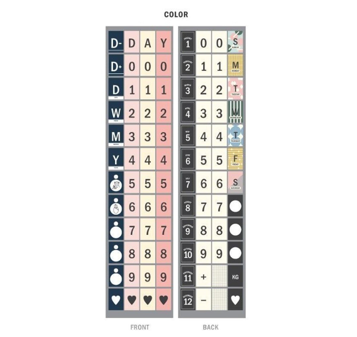 Perpetual Calendar with 48 Sheets & Transparent Stickers – Compact Desk Planner for Birthdays, Anniversaries & Milestones_Color