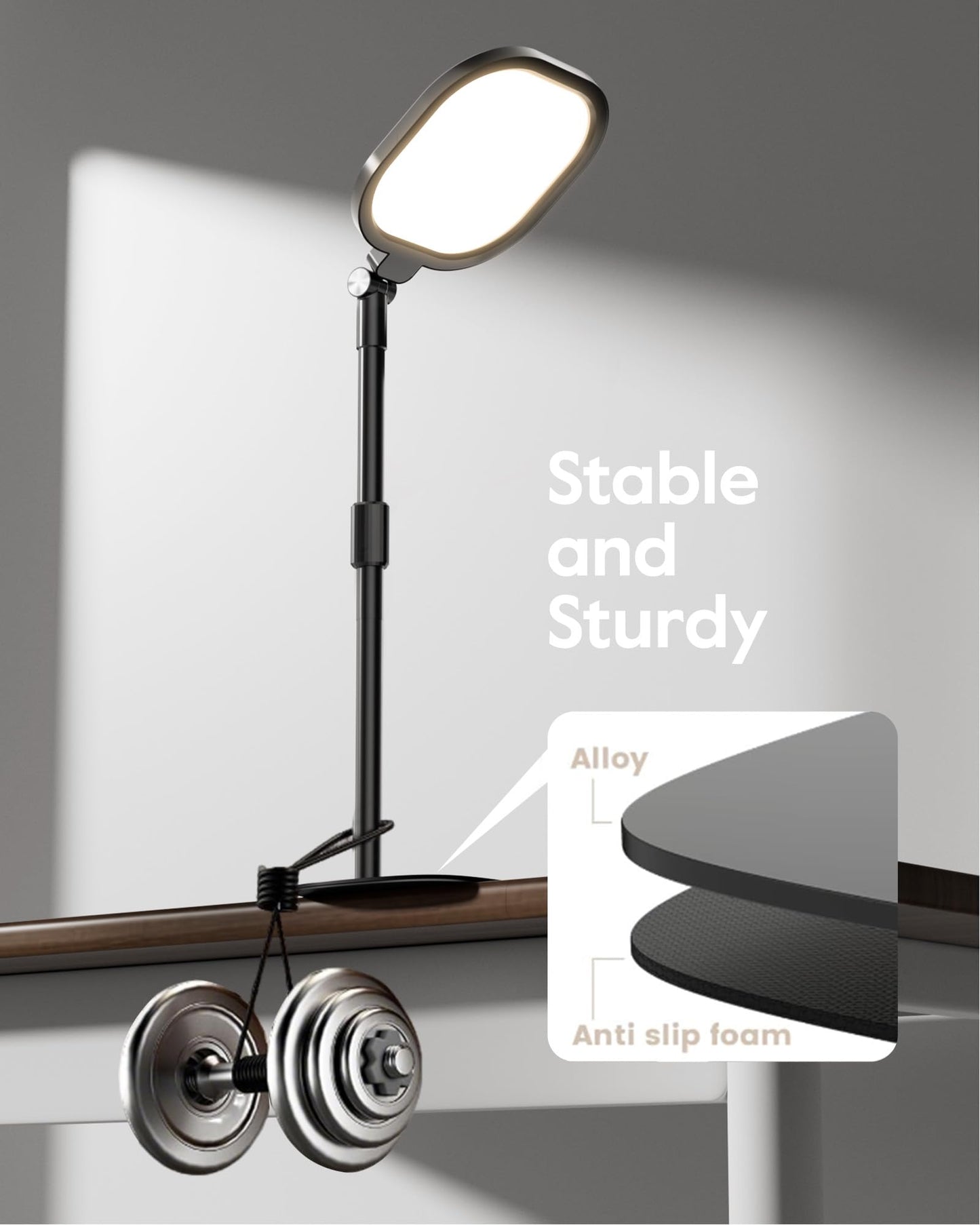 Video Conference Lighting for Zoom Meeting, Ring Light for Desk with Flexible Stand, 30 Light Modes Zoom Lighting for Computer, Desk Ring Light & Memory Function for Video Calls, Live Stream, Webcam