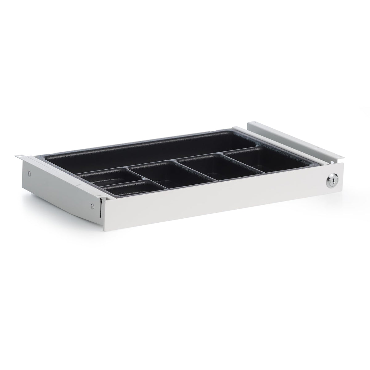PERFECT POSTURE Max Under Desk Storage Drawer – Large Desk Drawer with Lock for Regular & Sit-Stand Standing Desks, White (16.2” x 9.3")