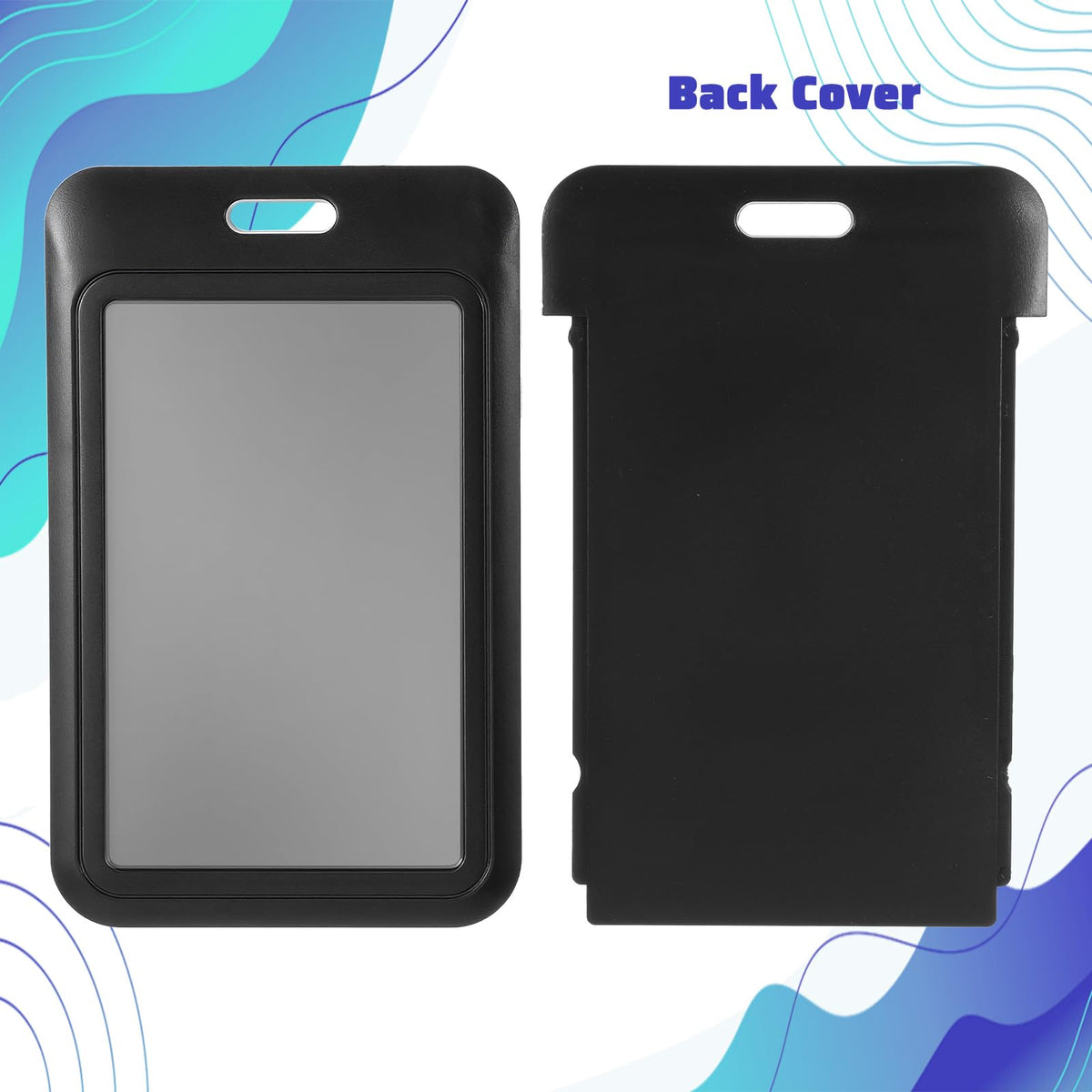 Afcabakila 60 Pack Sliding ID Badge Holder Vertical, Clear ID Badge Holder with Window, Plastic Card Protector Pouch for Office School IDs Credit Cards Proximity Key Cards Driver’s Licenses and Passes