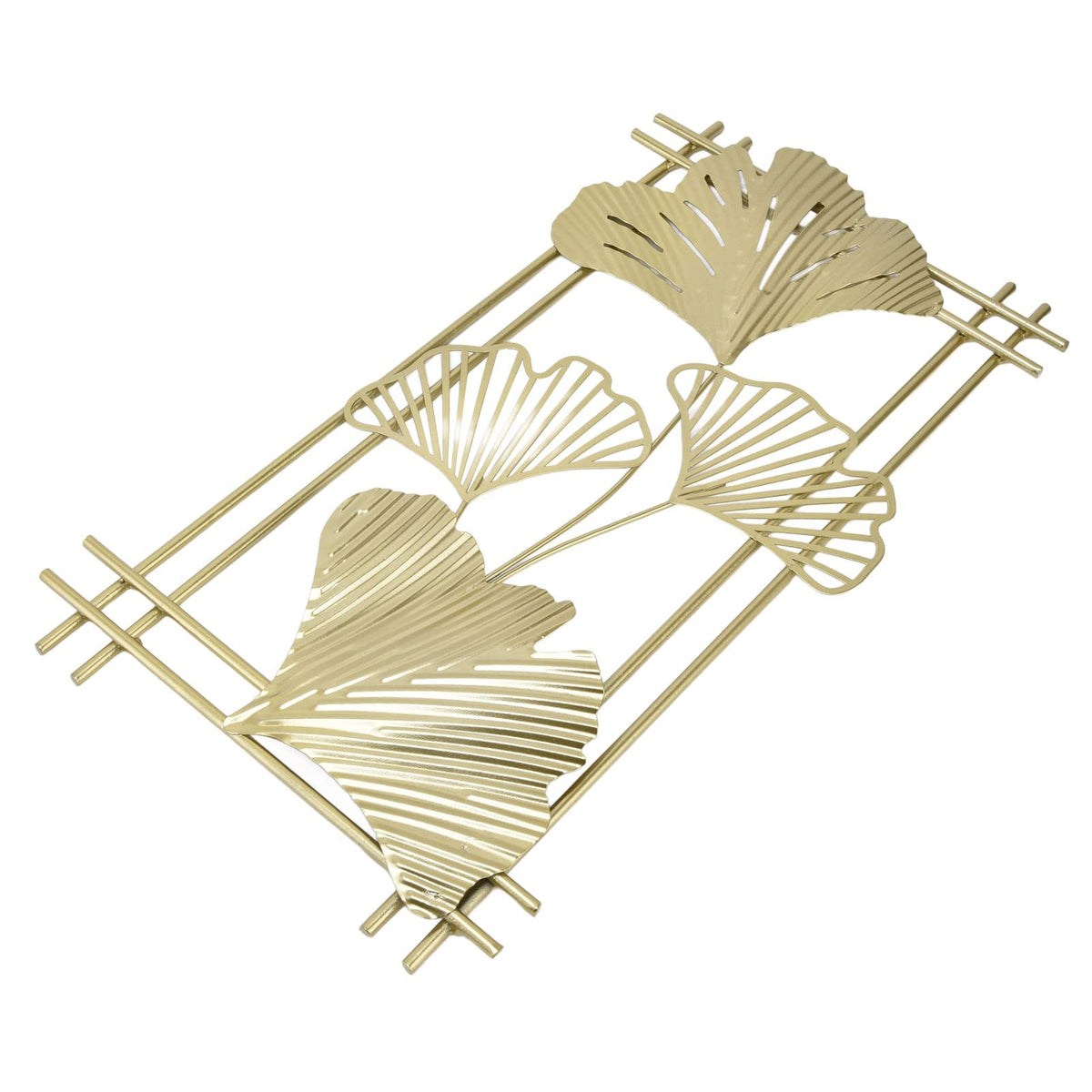 Omabeta Gold Metal Wall Decor, Aristocratic Luxurious Golden Leaf Wall Sculpture Assembly Free Elegant for Hotel