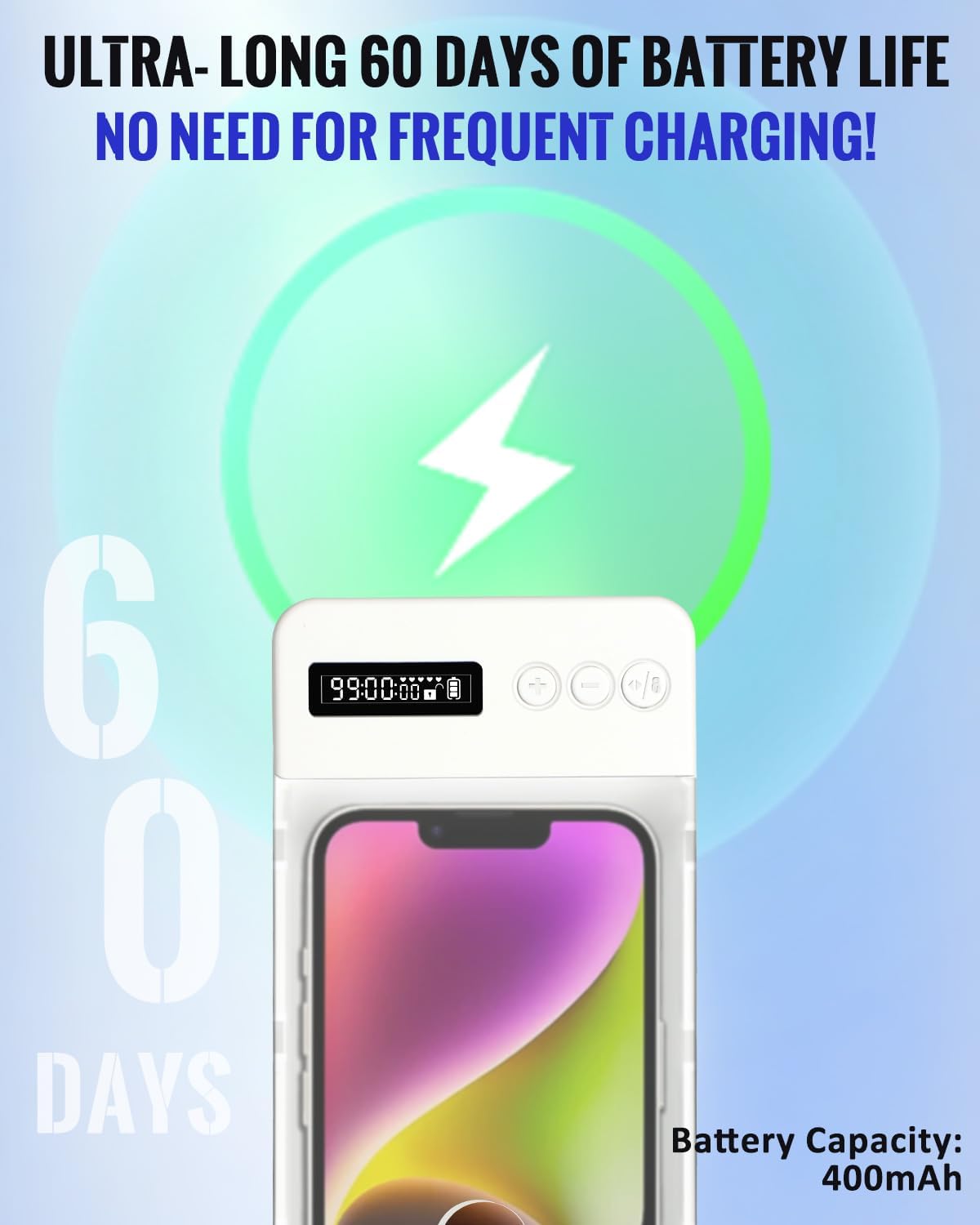 Fullware Portable Phone Lock Box with Timer 99 Hours for iPhone & Android, for College Students, Fitness, ADHD, Self-Control, 60 Days Battery, Focus, Gifts for Student Graduation, College Essentials