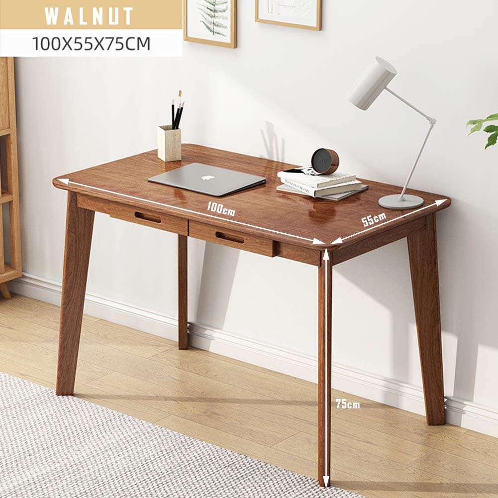 IOTXY Solid Wood Writing Desk - Home Office Workbench Desk with Drawer, Laptop Computer Work Study Table