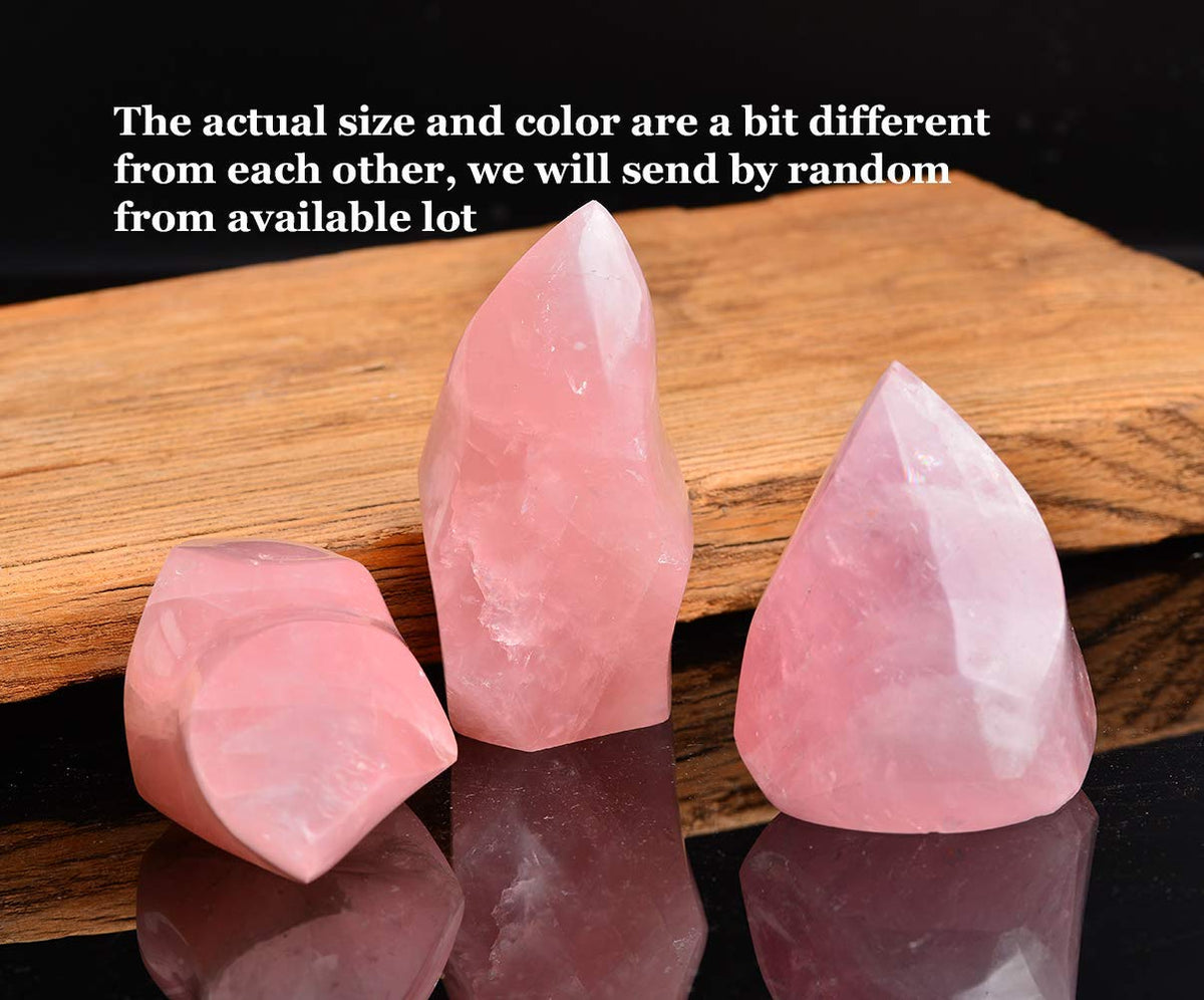 AMOYSTONE Crystal Towers Selenite Wands Large Rose Quartz Meditation Crystals Great Gifts